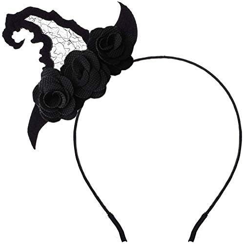 Ellzk Halloween Spider Ghost Pumpkin mini witch hat Hair Hoop Cosplay Devil Headband