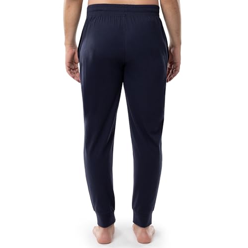 Fruit of the Loom Men's Jersey Knit Jogger Sleep Pant (1 and 2 Packs), Navy, Large