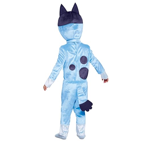 Disguise Bluey Costume for Kids, Official Bluey Character Outfit with Jumpsuit and Headpiece, Classic Toddler Size Small (2T)