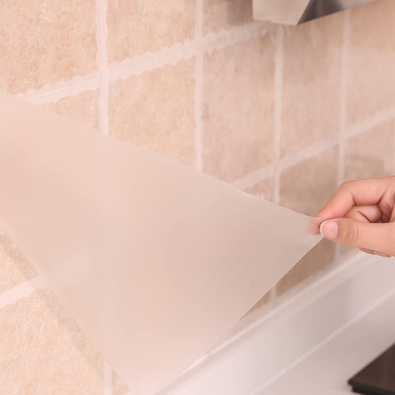 Ismoon Frosted Contact Paper 17.7''x118'' Window Privacy Film Frosted Glass Self-Adhesive Paper Removable Protective Film Waterproof Liner Drawer Shelf Kitchen Cabinet Desk Fridge Roll