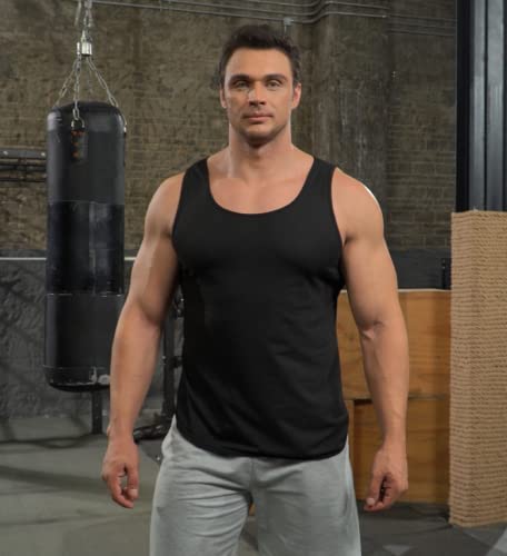 COOFANDY Men's 3 Pack Quick Dry Workout Tank Top Gym Muscle Tee Fitness Bodybuilding Sleeveless T Shirt