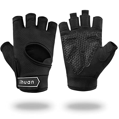 ihuan New Breathable Workout Gloves for Women & Men - No More Sweaty & Full Palm Protection Gym Exercise, Cycling, Fitness, Weightlifting, Pull-ups, Deadlifting, Rowing