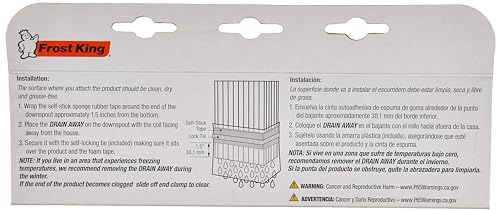 Frost King DE46BR Automatic Plastic Drain Away Downspout Extender, Extends 4-Feet, Brown