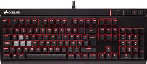 Corsair CH-9000088-NA STRAFE Mechanical Gaming Keyboard - Red LED Backlit - USB Passthrough - Linear and Quiet - Cherry MX Red Switch