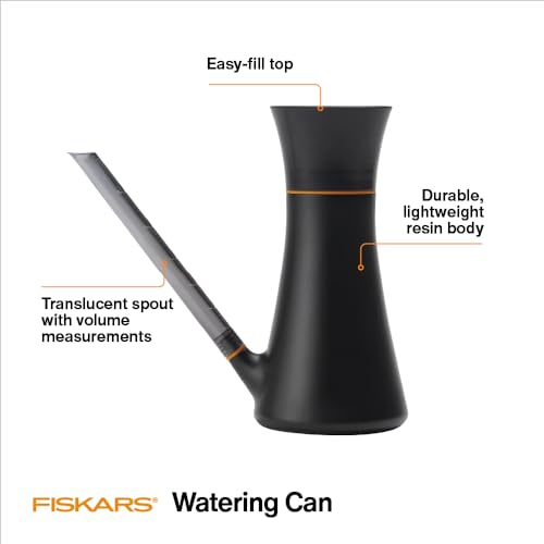 Fiskars Small Watering Can (40 oz) for Indoor Gardening, Water Can for Indoor Plants, Anti-Drip and Removable Nozzle, Made with Recycled Plastic