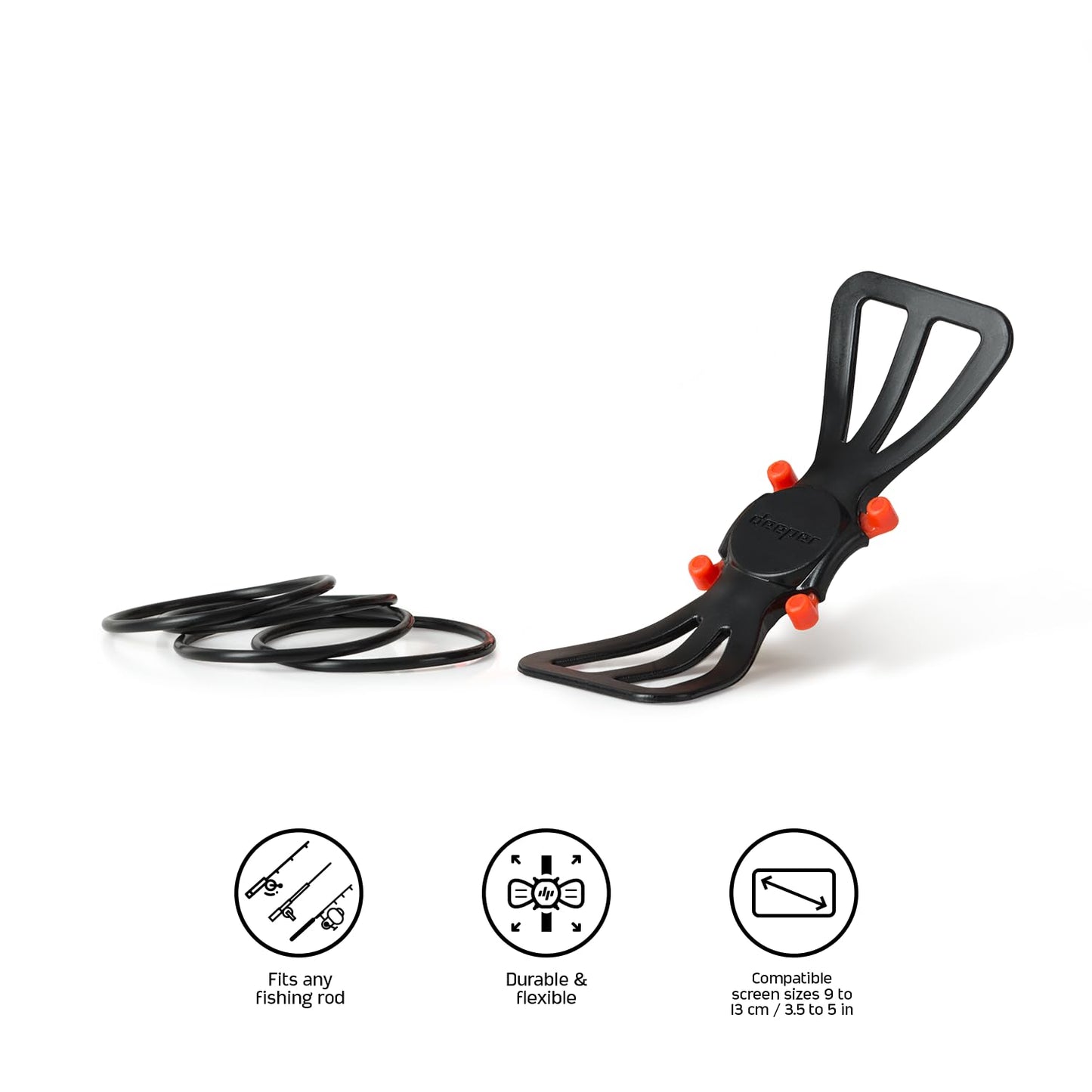 Deeper Smartphone Mount for Fishing Rod – See Phone and Keep Hands Free While Using Sonars, 12cm