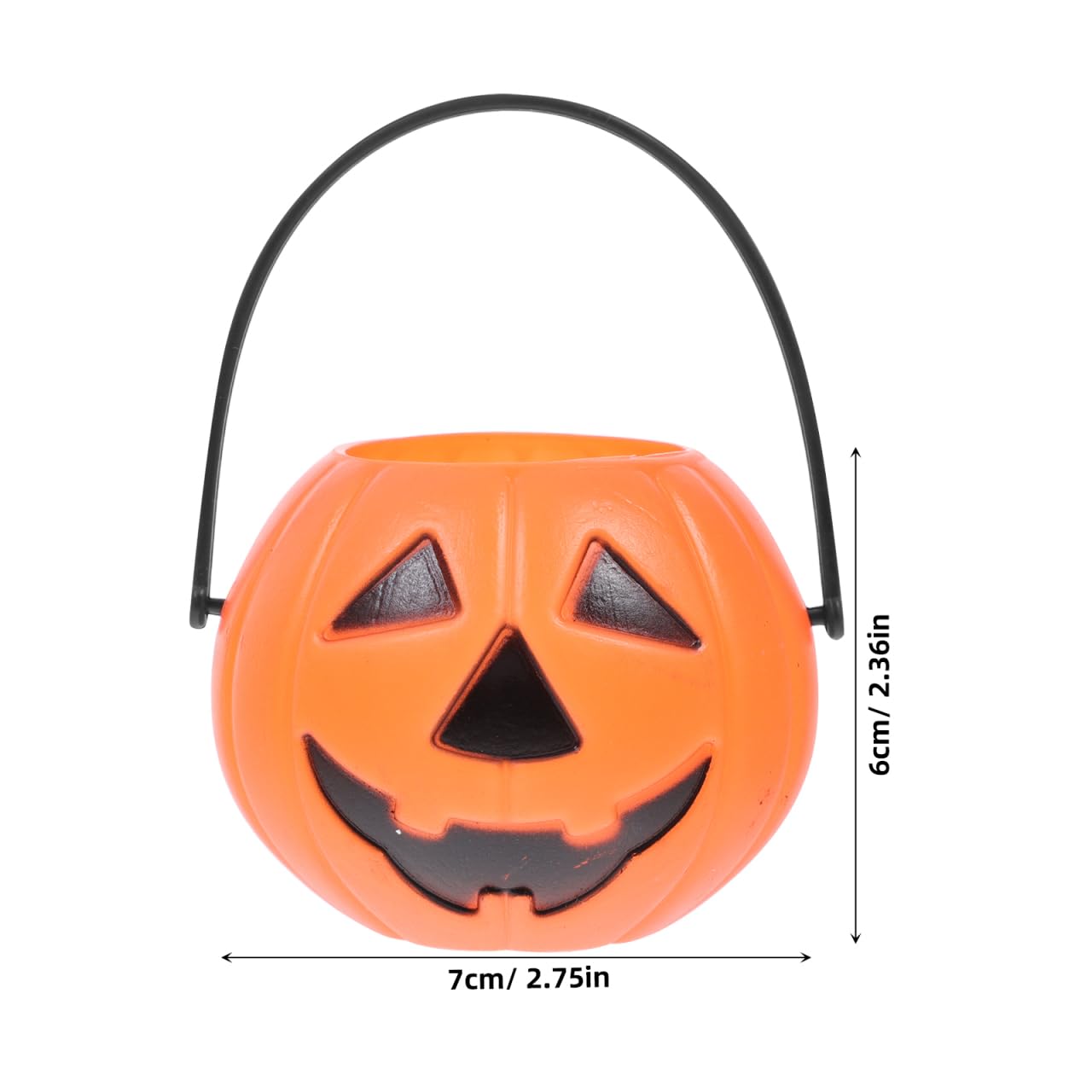 Kisangel 8pcs Pumpkin Bucket Plastic Buckets with Handles Candy Buckets for Kids Trick or Treat(3.14X2.36X1.77inch)