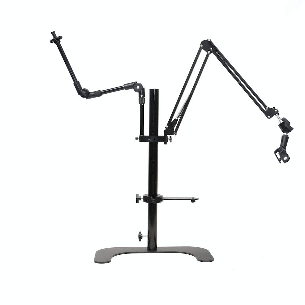 Glide Gear DST100 Desktop Tabletop C-Stand Studio Podcast Live Streaming Meeting Selfie Live Multi Mount Video Camera Light Stand