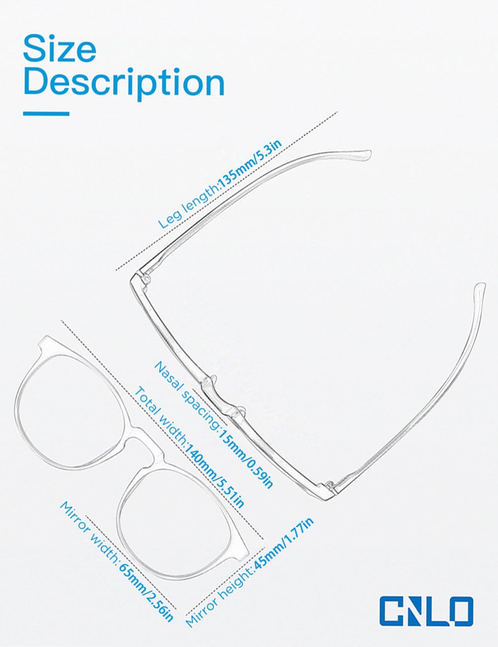 CNLO Blue light blocking Glasses,Computer Gaming Glasses,TV Glasses,For UV Protection, Anti Eyestrain,Lightweight Frame Eyewear,Transparent Men/Women (Crystal)