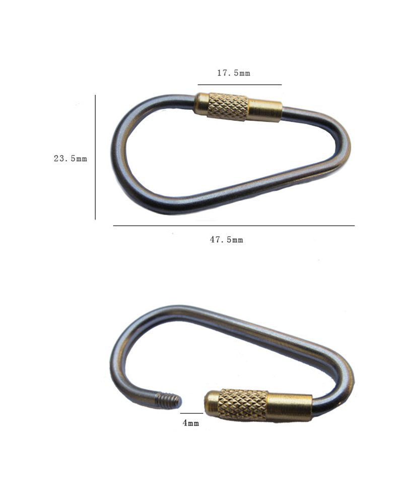 EKLOEN 5pcs MINI Titanium Locking Carabiner, Perfect D-Ring for Outdoor and Indoor Use