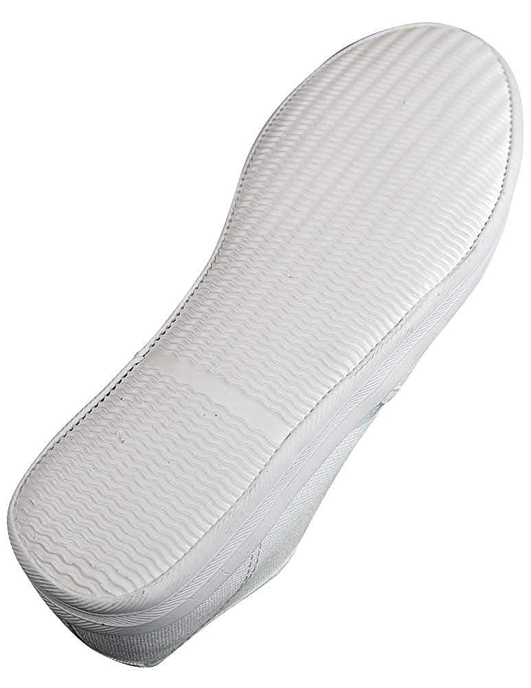 Easy USA Womens Lace Up Canvas Plimsol Sneakers Shoes White 10