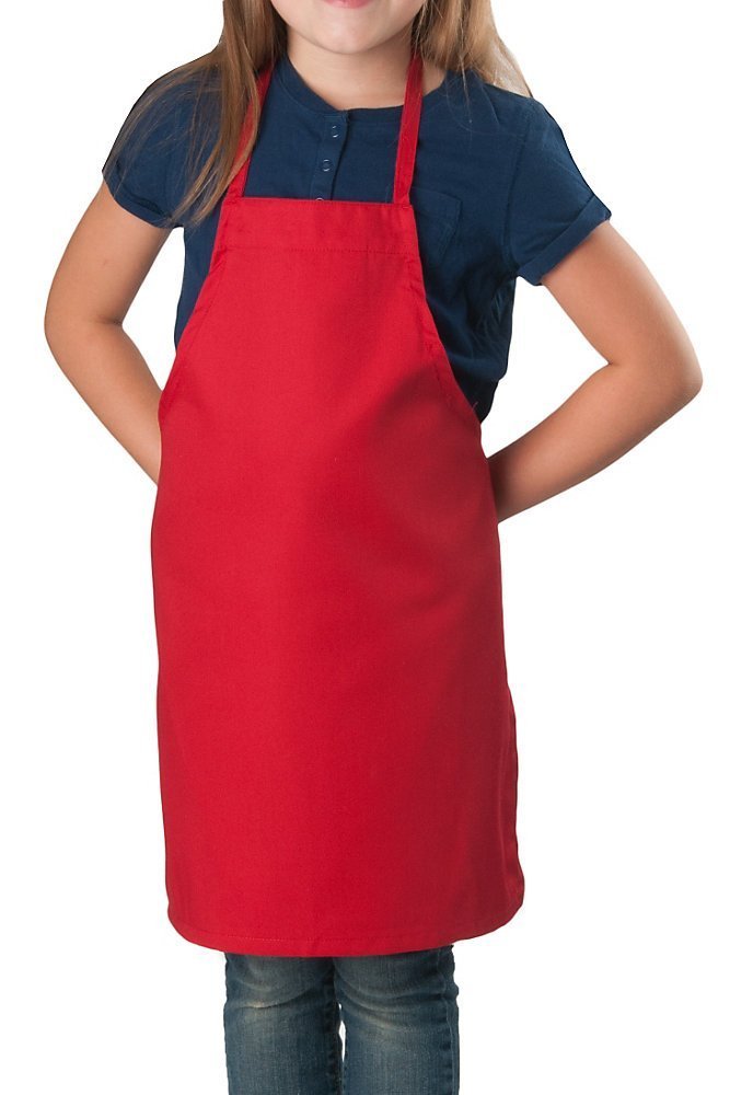 KNG Kids Cooking Apron for Girls and Boys Small, Red