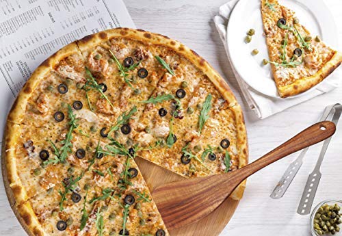 Jilla-hla Wooden Spatula Nonstick Turner Acacia Wood, Right Long Handle Flat Frying Spatulas Handmade for Mother Wife Grandma Her Kitchen Gift, Ideal Cookware Utensils for Cooking Eggs, Fish, Pancakes