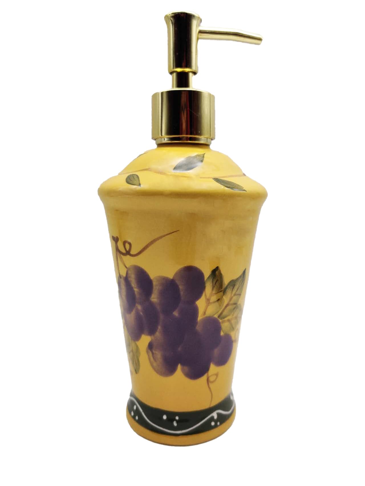 ACK Ceramic Hand Painted Tuscany Fruit Décor Refillable Soap Dispenser,Lotion Jar, Kitchen Décor, Bathroom Décor