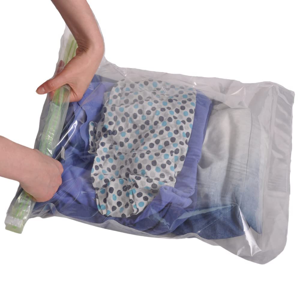 12 Space Saver Storage Bags for Clothes for Travel - Compression, no Vacuum Sacks - Luggage Accessories