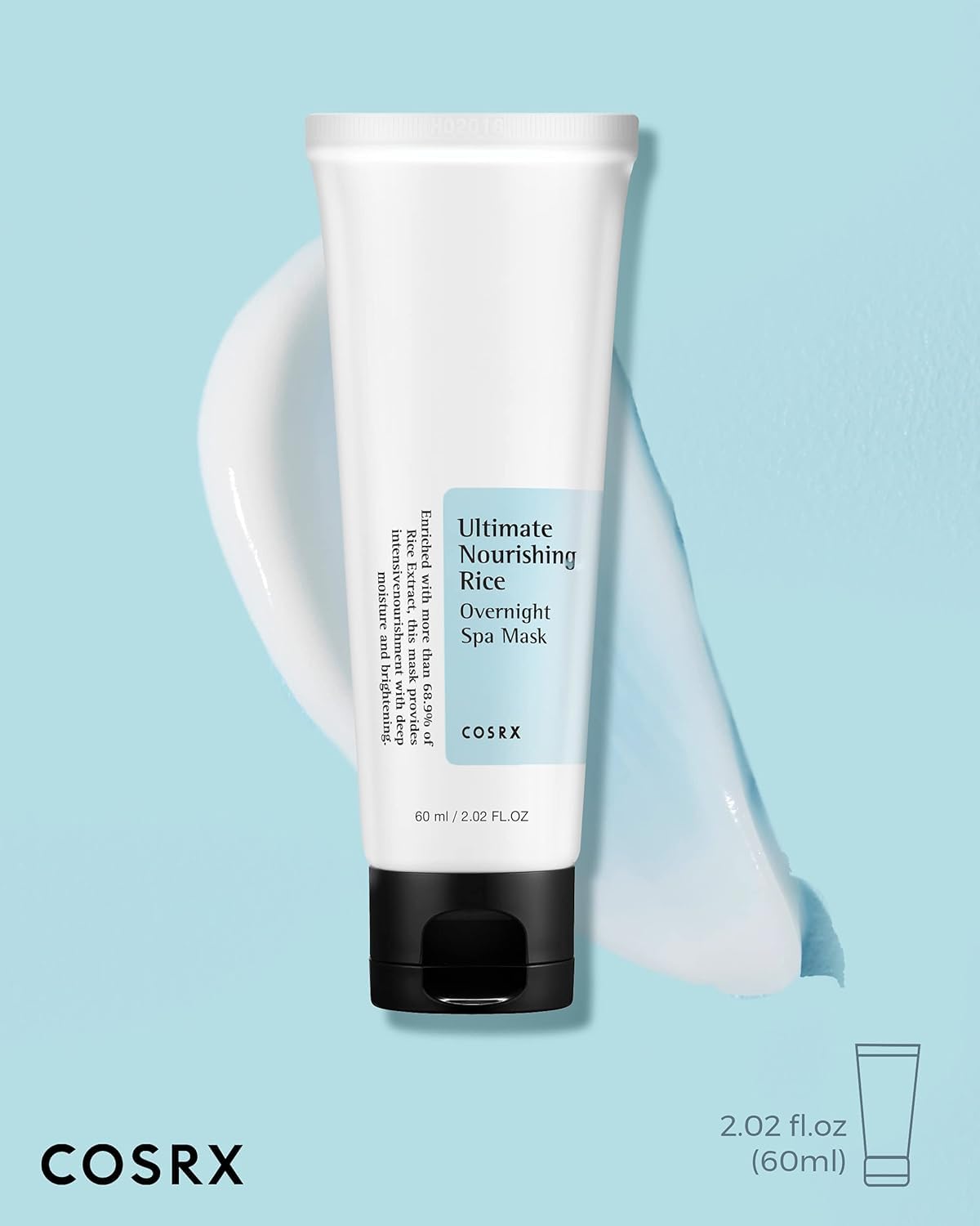 COSRX Ultimate Nourishing Rice Overnight Spa Mask 60ml | Rice Extract 68% and Niacinamide 2% | Korean Skin Care, Animal Testing Free, Paraben Free