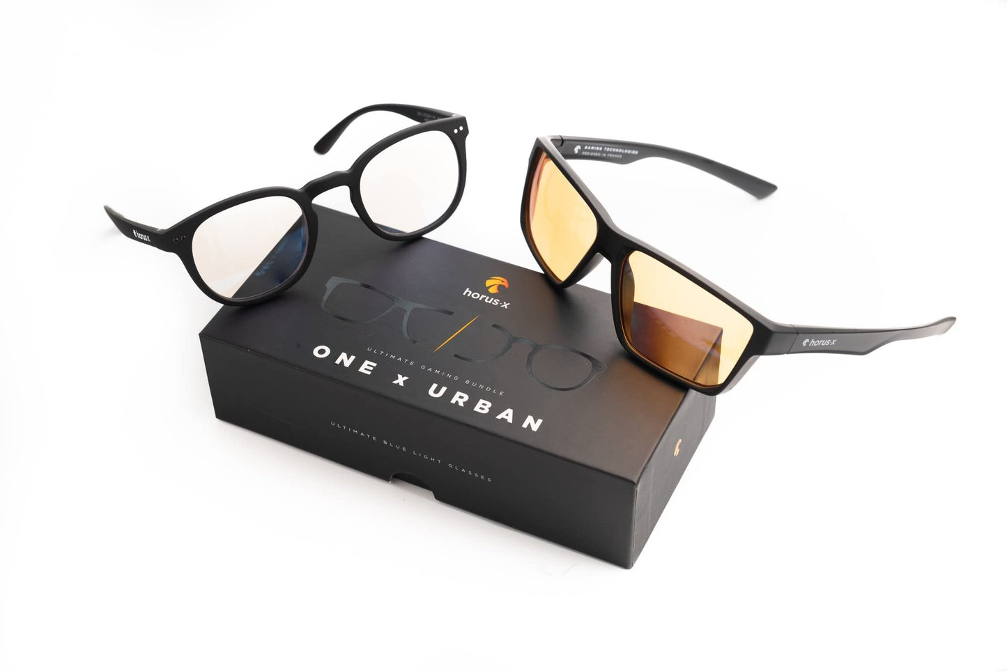 Horus X ® • Blue Light Glasses Men Women | Pack Screen Protection Computer Gaming Glasses| Bundle Clear and Amber Lenses