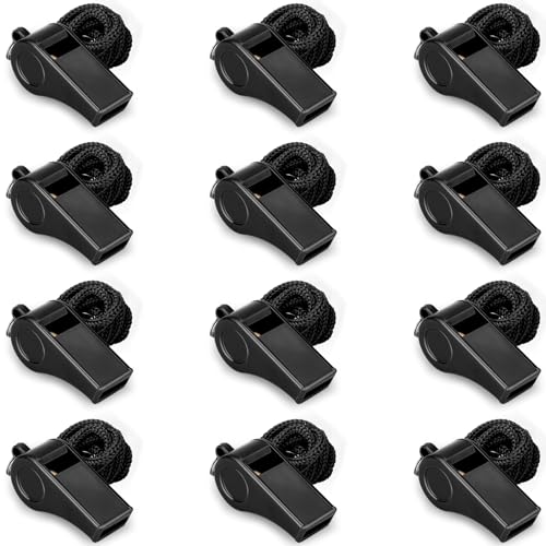 Hipat Whistle, 12PCS Sports Whistles with Lanyard, Loud Crisp Sound Whistles Bulk Perfect for Coaches, Referees, and Officials