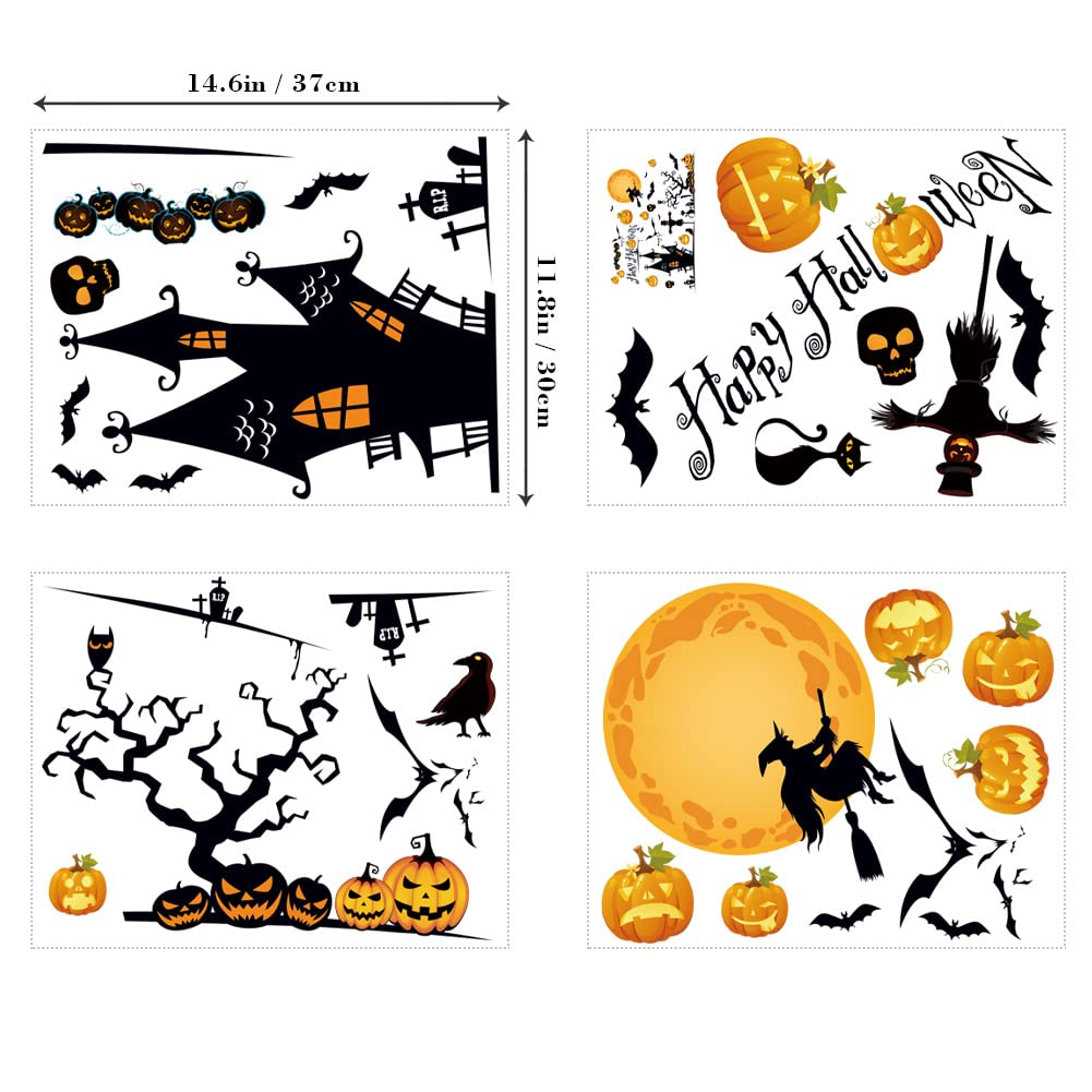 Hidreas Halloween Window Clings, Halloween Window Decorations Stickers Fall Window Wall Clings