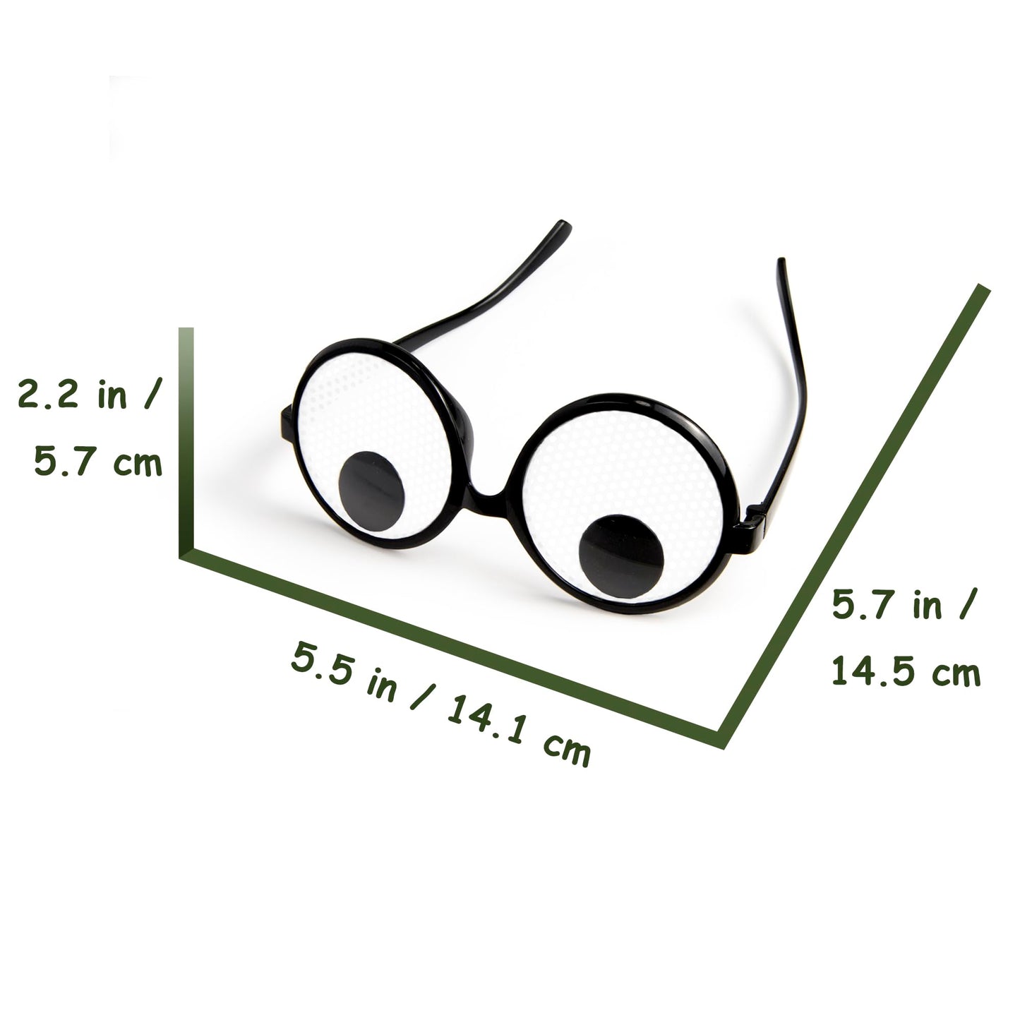 HOHAJIU Googly Eyes Glasses, Funny Glasses Pranks Toy, Novelty Shaking Giant Eye Glasses, Funny Costume Accessories for Dress Up Party, Halloween or Birthday Party Favors, Party Supplies (6PCS)