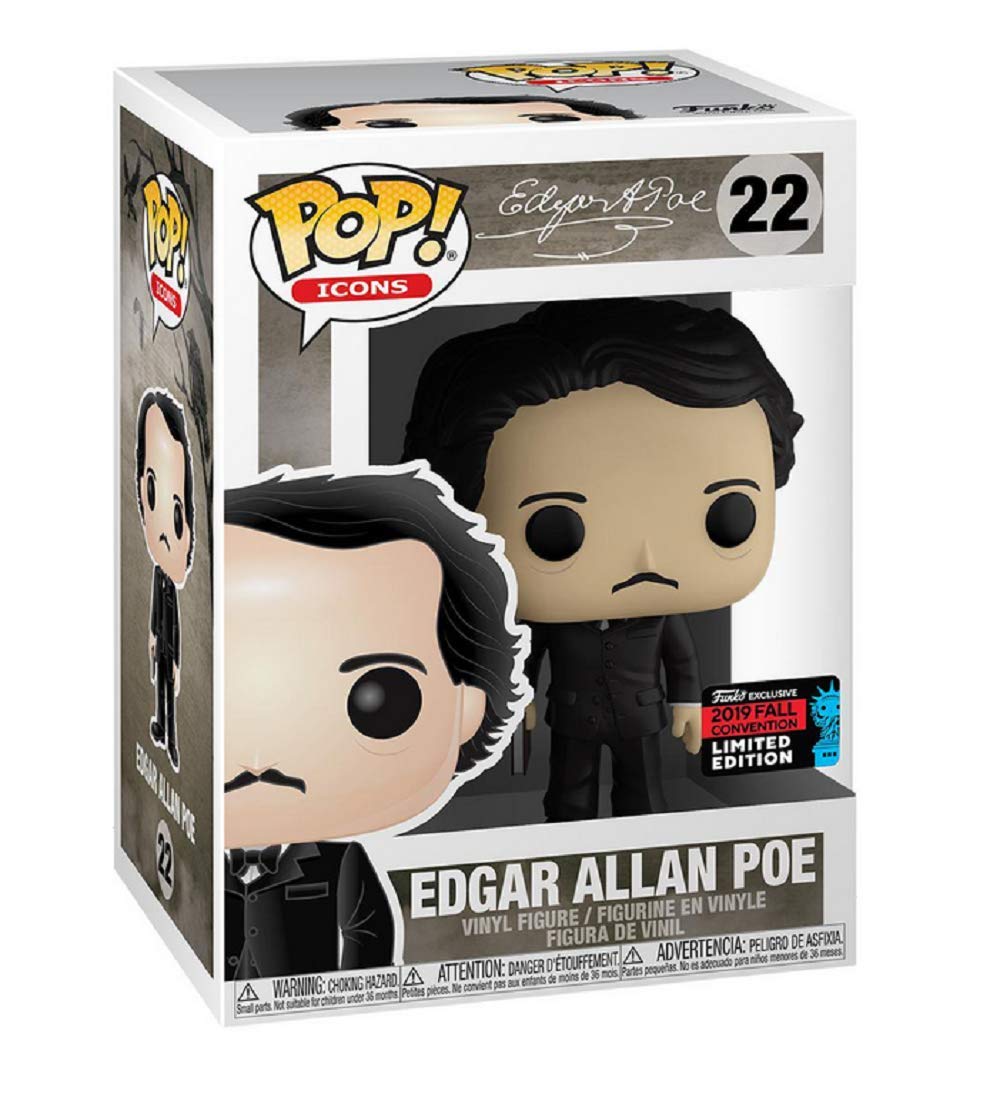 Funko Pop! Icons Edgar Allan Poe with Book 2019 NYCC Shared Sticker Exclusive