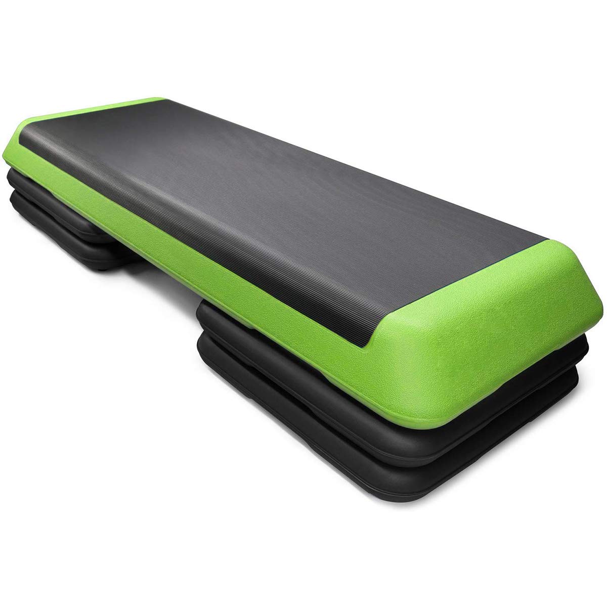 Goplus 43'' Adjustable Fitness Aerobic Step Stepper Platform 4" - 6" - 8" Non-Stick Surface W/Risers (Green)