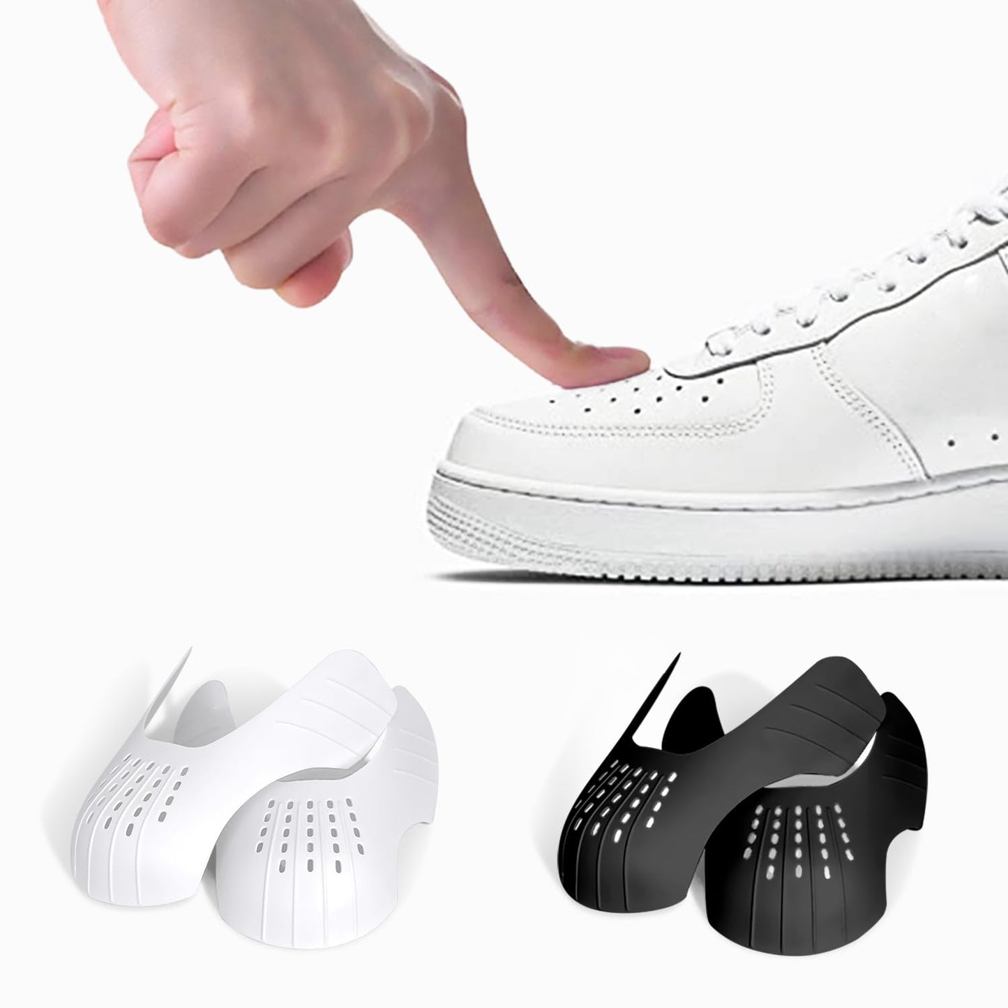 GORYGOLD 6 Pairs Crease Protector Shoe Guard for Sneakers: AJs, AF1, Dunks & More, Anti Crease Shoe Protector for Men Women Youth Kids, Size 9-15