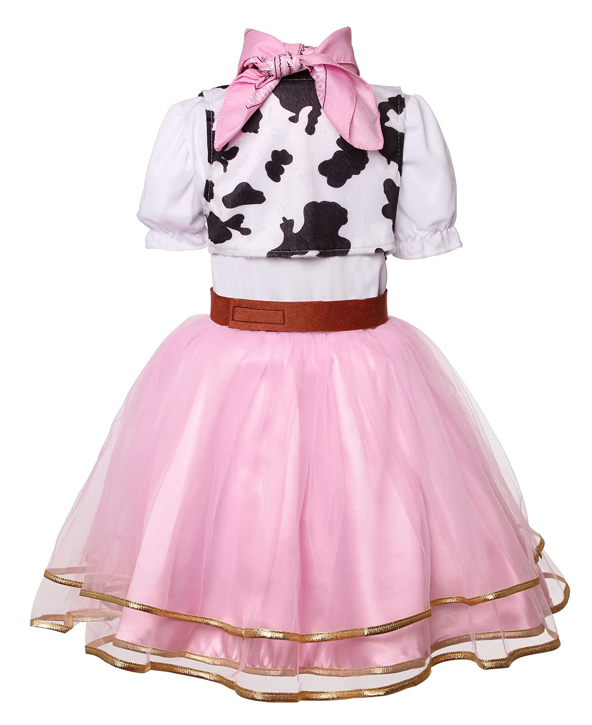 Gomukot Kids Cowgirl Costume for Girls Halloween Western Rodeo Dress Up (Pink, 7-8Years)