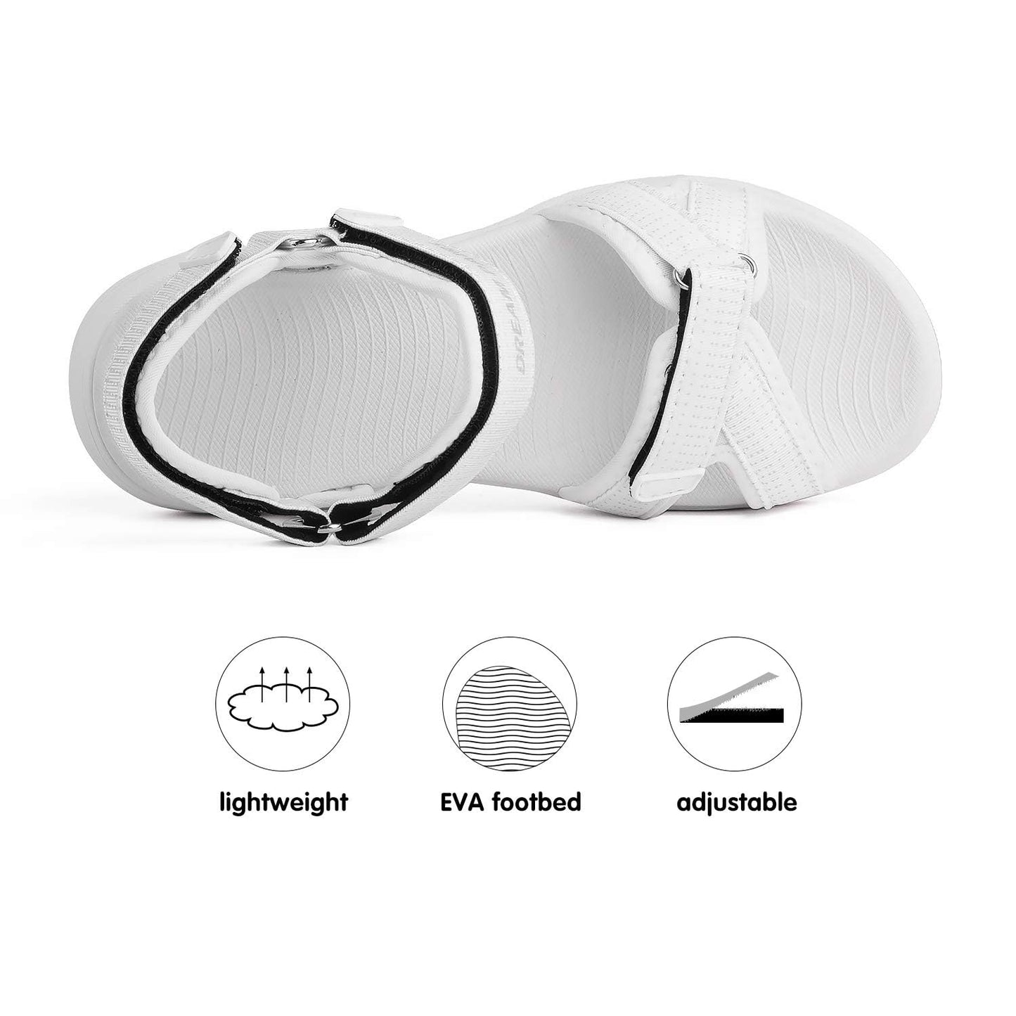 DREAM PAIRS Women's Sport Athletic Sandals Outdoor Hiking Sandals,Size 9,White,QDL19001L