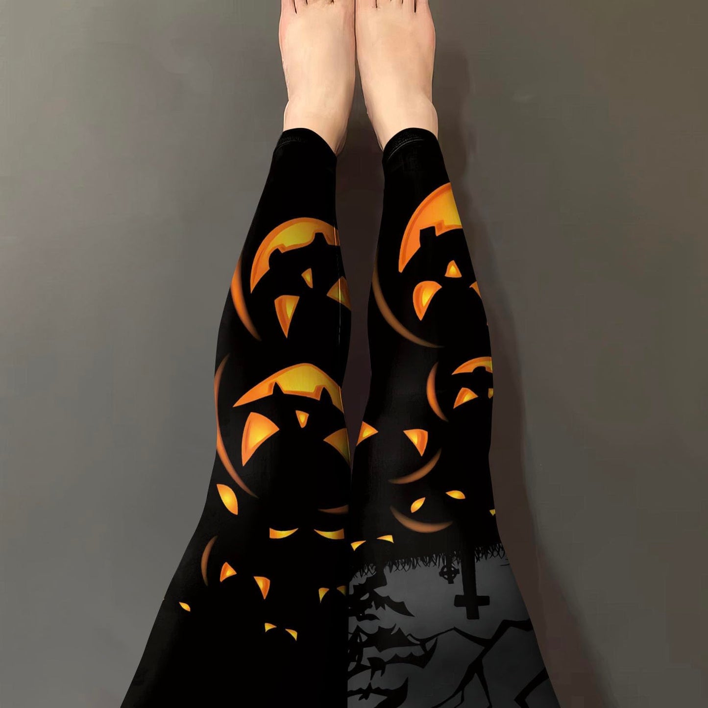 color cosplayer Halloween Leggings for Women High Waist Ankle Length Elastic Seamless Tights 3D Print Yoga Pants Plus Size S-XL