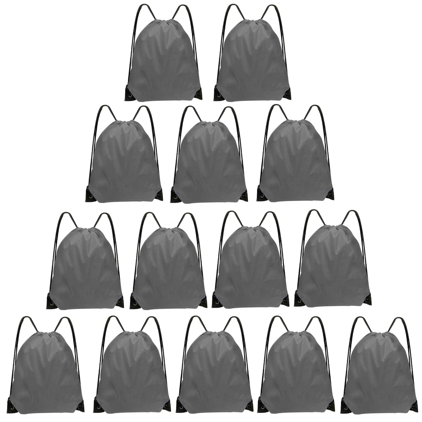 Grneric Drawstring Bags Bulk 14 Pcs Drawstring Backpack Bulk Cinch Bag Sackpack for Men Women Gym (Gray)