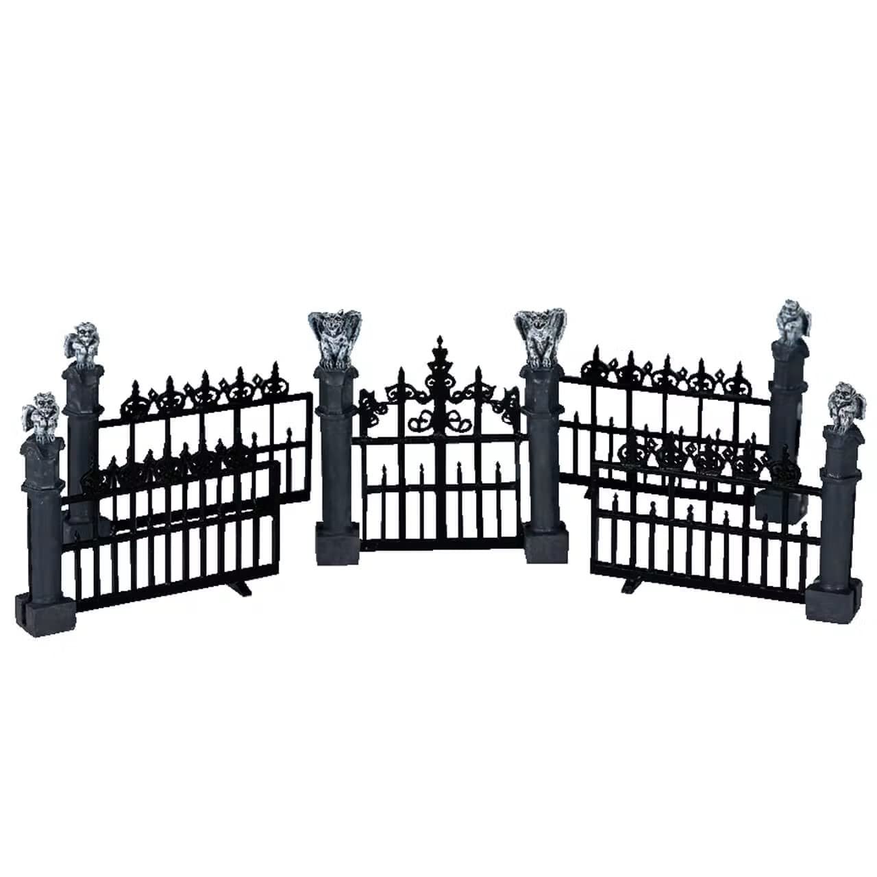 Lemax Miniature Spooky Town Halloween Gargoyle Fence (Set of 5)