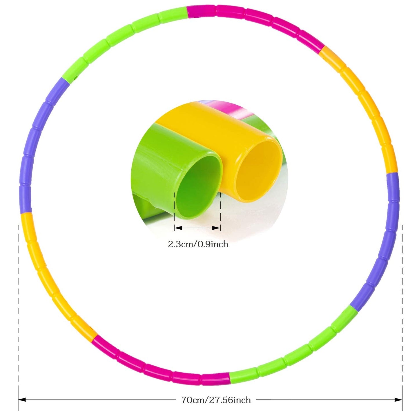 Kids Exercise Hoop Detachable & Size Adjustable Hoola Hoop Professional Hoola Rings for Kids Party Games