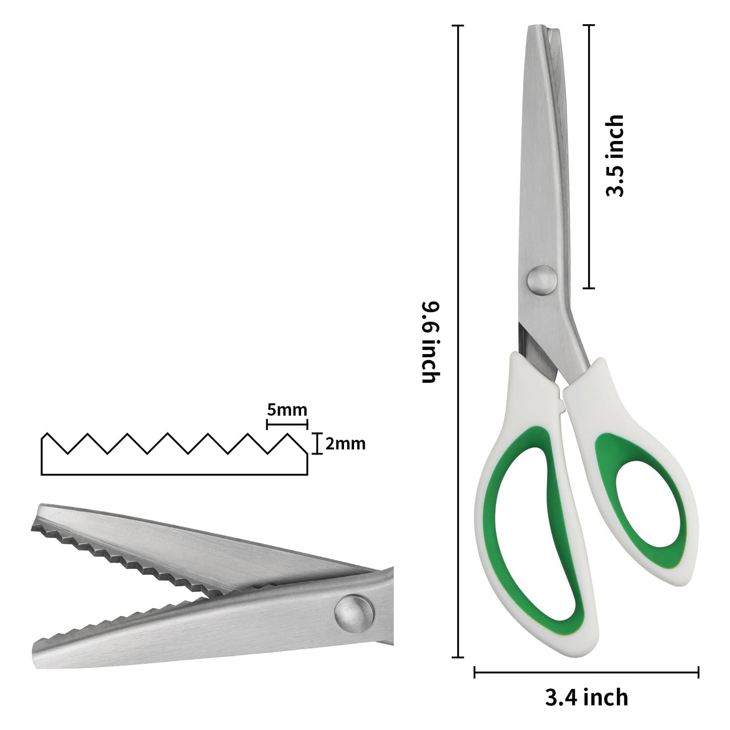 Fri4Free Pinking Shears, 9" Zig Zag Craft Scissors Decorative Edge, Pinking Shears for Fabric Cutting, Professional Dressmaking Sharp Comfort Grips Scrapbook Fabric Sewing Scissors