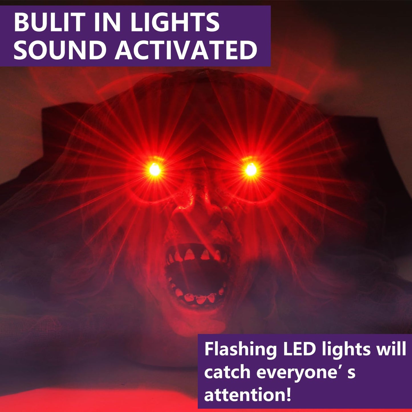 KiLiKuaLa Halloween Light-Up Animated Zombie Groundbreaker with Creepy Sound for Halloween Outdoor,Lawn,Yard,Garden,Patio Decorations