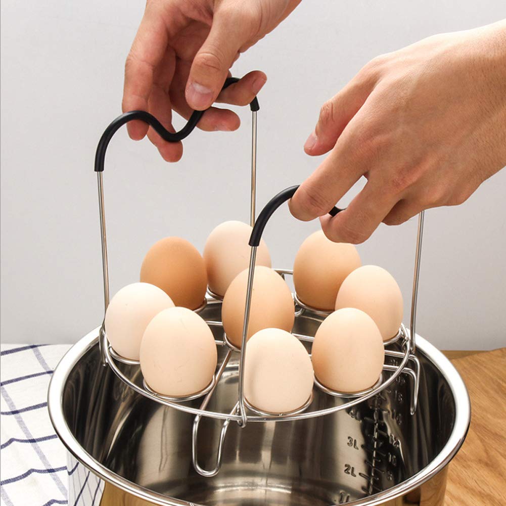 Egg Steamer Rack Trivet with Heat Resistant Handles for Instant Pot Accessories 5,6,8 Quart & Pressure Cooker, Stainless Steel