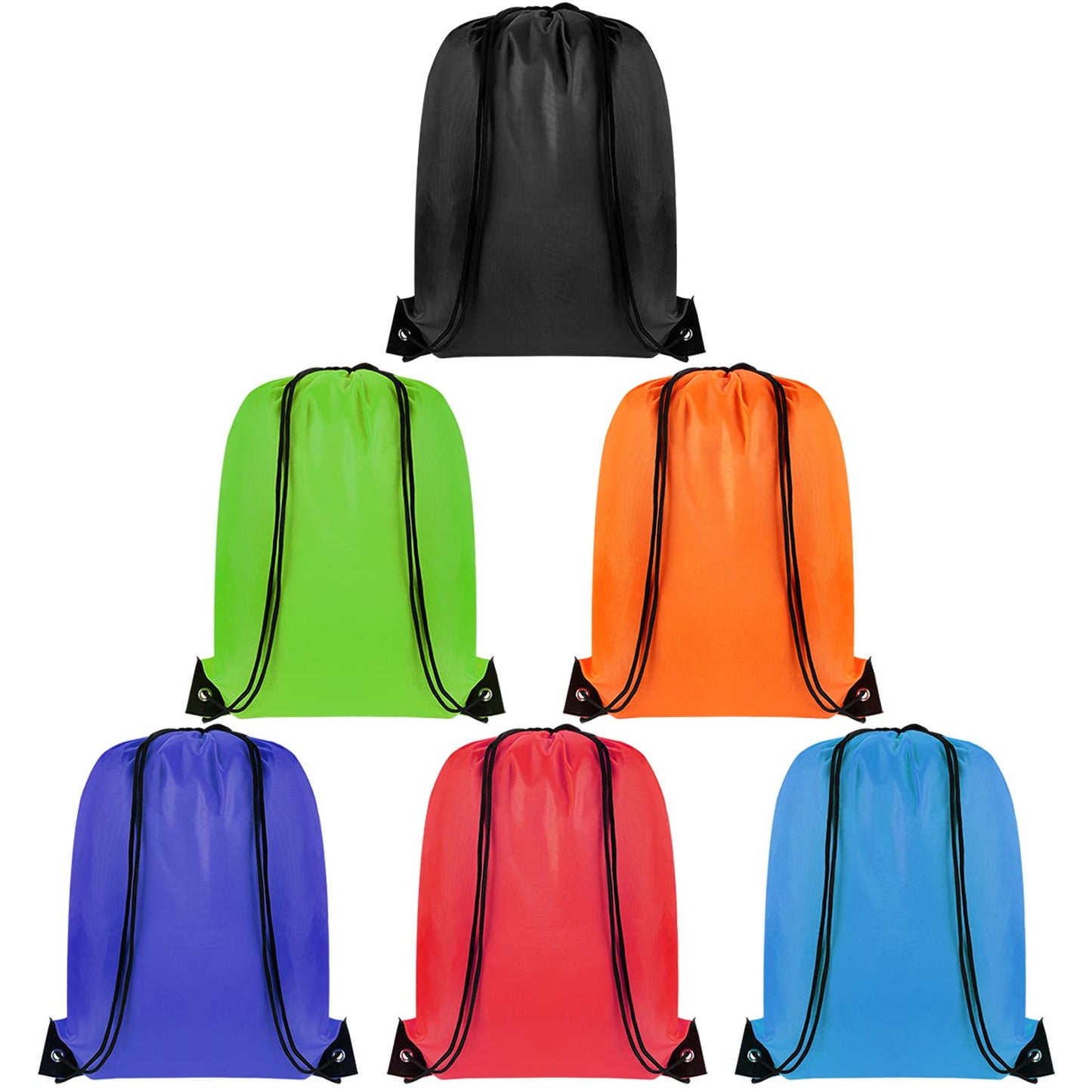 GoodtoU Drawsting Bags Backpack Bulk Cinch Bag Draw String Sport Bag 6 Color (36 pcs, 6 Color)