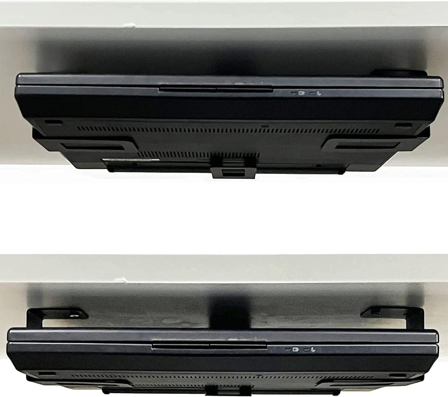 (3) Laptop Holder Under Desk Laptop Mount Organizer Rack Storage Shelf, Add On Under Table Laptops, Keyboard, Routers, Modems, Cable Box, Network Switch & More, Desk Accessories