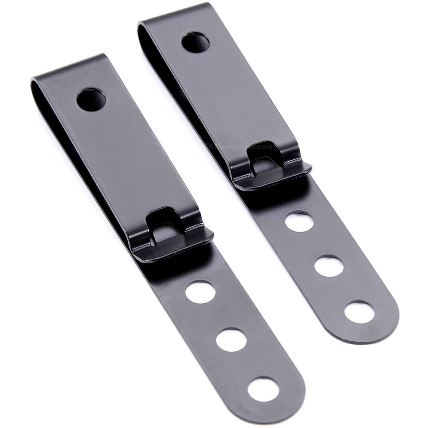 HolsterSmith Universal Metal Belt Clip for Holster Making - (Model 5) - (3-Hole) - (Tactical Black) - (2 Pack)