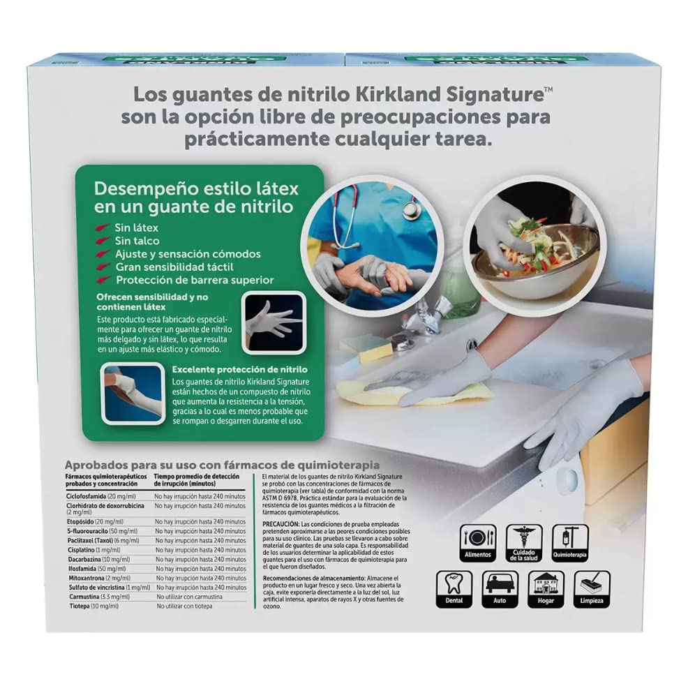 Kirkland Signature Nitrile Gloves, Box of 200, Medium for Health Care, Food Service, Home other uses....