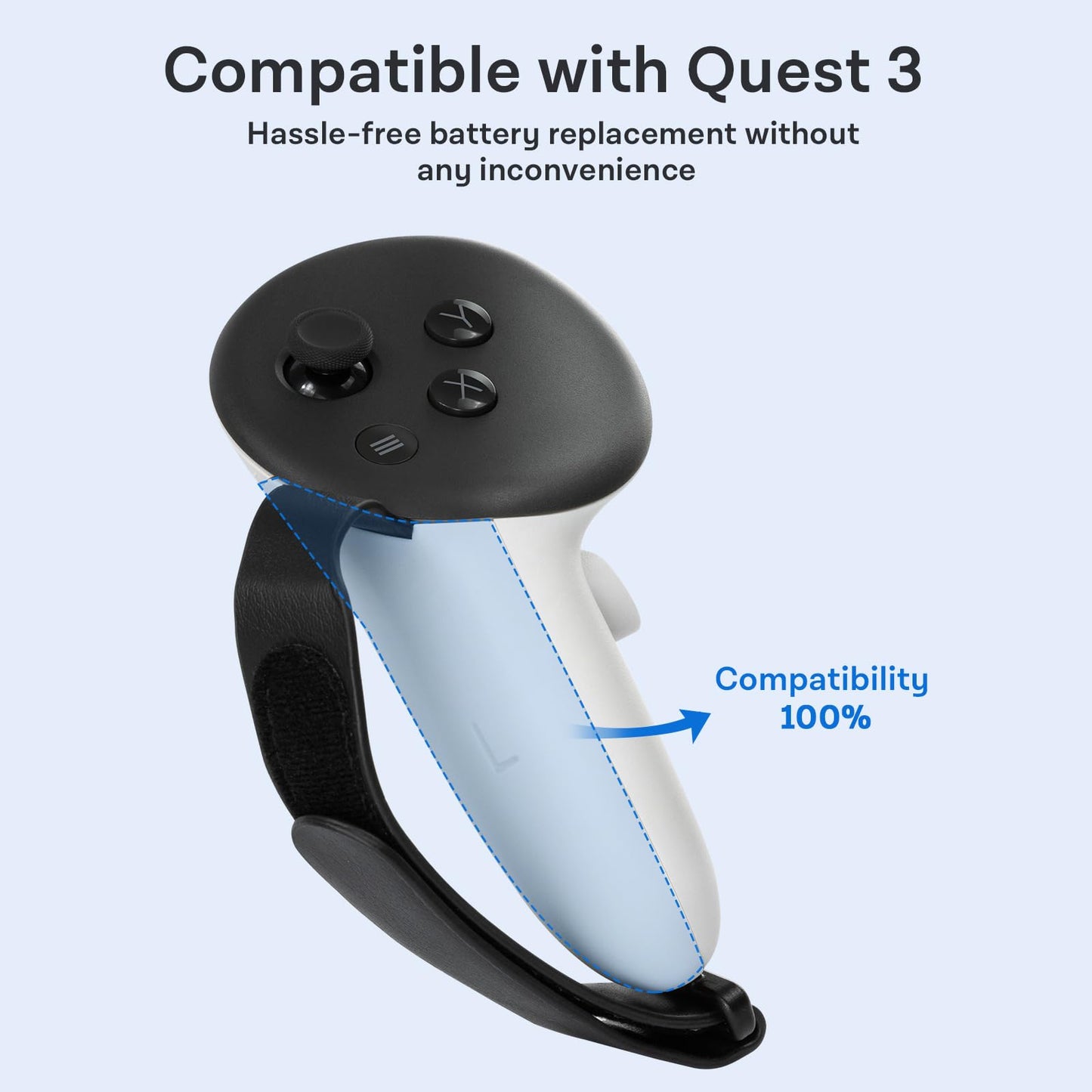 CoBak Controller Grips for Meta Quest 3s and Quest 3, Adjustable Knuckle Straps Accessories for Touch Plus Controllers