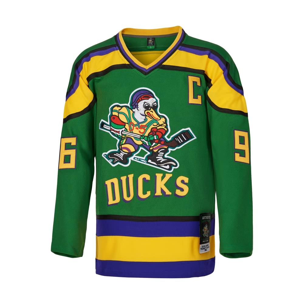 D-5 Youth Mighty Ducks Jersey #96 Conway #99 Banks Jersey,Movie Ice Hockey Jersey for Kids (96-Green,Small)