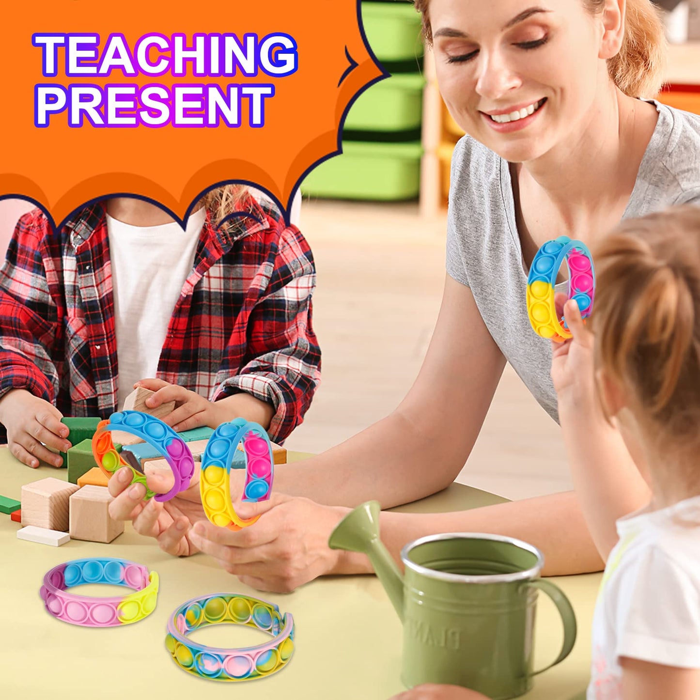 Pop Bracelets Fidget Toys Bulk Its 24 Pack Christmas Stocking Stuffers for Kids Party Favors Pop Fidget Bracelet It Fidget Toy Fidgets for Classroom Prizes Student Gifts Birthday Goodie Bag Stuffers