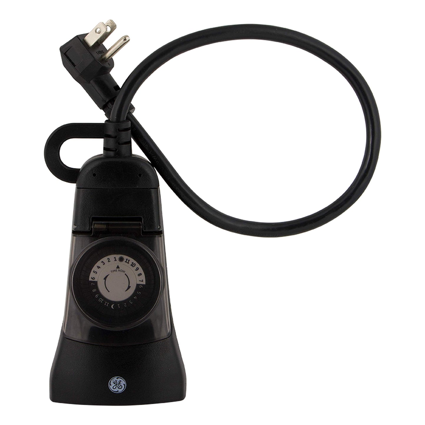 GE 24-Hour Heavy-Duty Ουtdооr Mechanical Τімer, 2 Grounded Outlet Τімer, Programmable Daily Cycle, 30-Minute Interval Ουtdооr Τімer, Weather Resistant, Ουtdооr Light Τімer, Black, 2 Pack, 46224