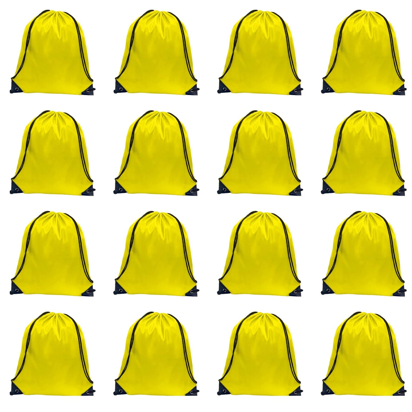 GoodtoU Drawstring Bags, Drawstring Backpack Bulk Nylon Backpack Draw String Back Bag Cinch Sack Drawstring Gym Bag String Backpack for Sport, Traveling, Team (Yellow, 16Pcs)