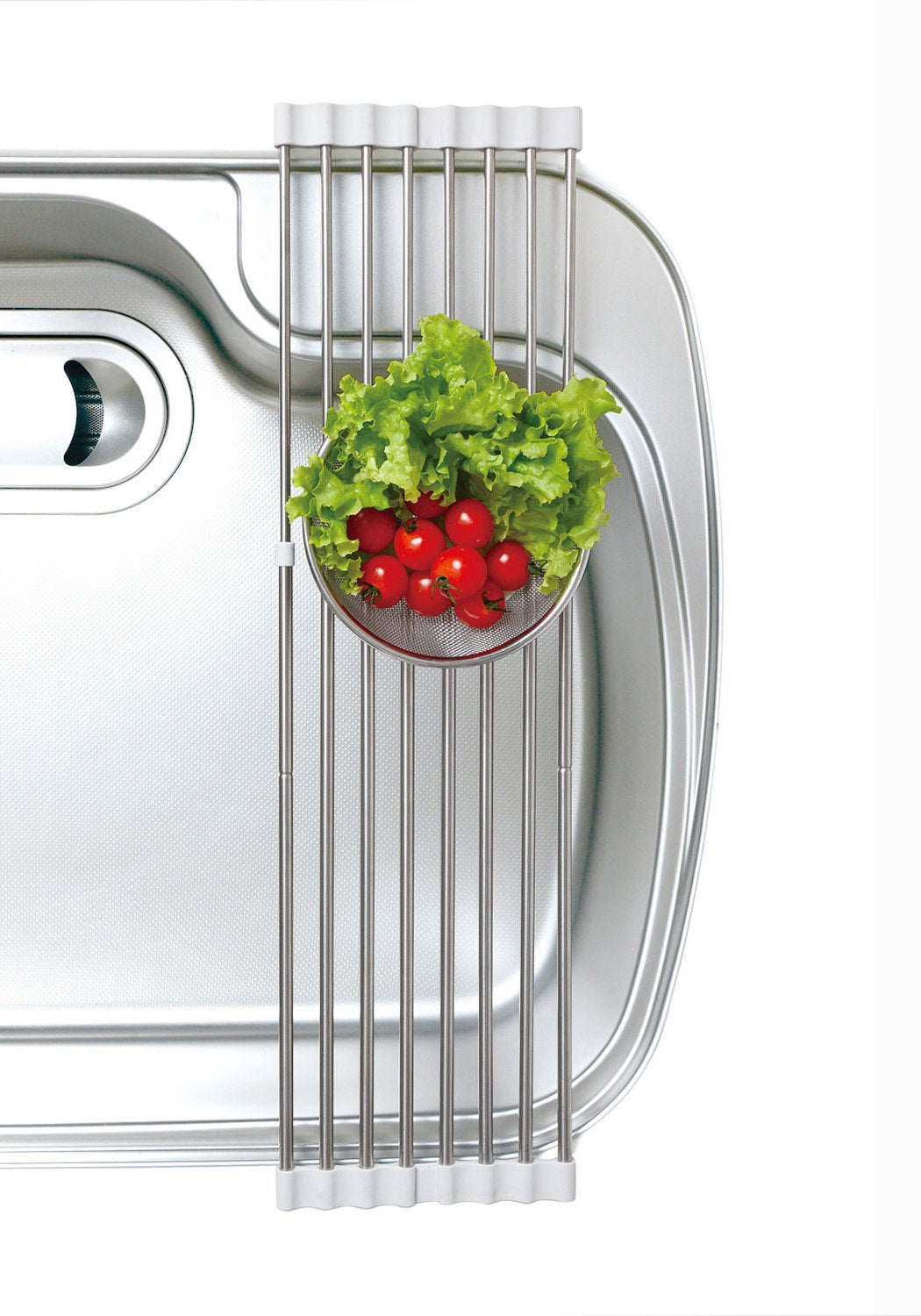 LEC KK00101 Antibacterial Collapsible Sink Draining Slide Rack (Extendable Type), Width 15.7-23.6 inches (40-60 cm)