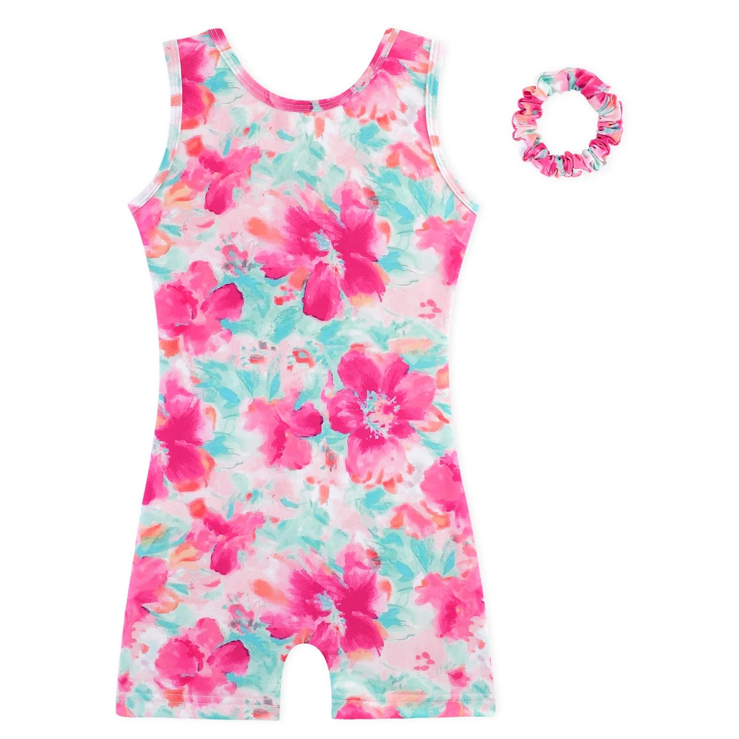 HOZIY Girls Leotards for Gymnastics 5t Size 5-6 Years Hair Tie Dye Toddlers Pink Red Flower Floral Green Biketard Dance Clothing Outfit