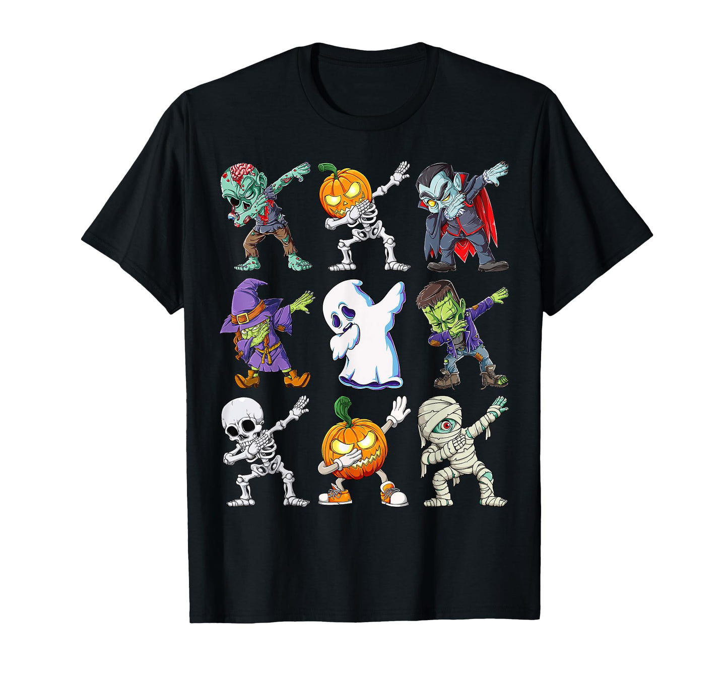 Dabbing Halloween Boys Skeleton Zombie Scary Pumpkin Mummy T-Shirt