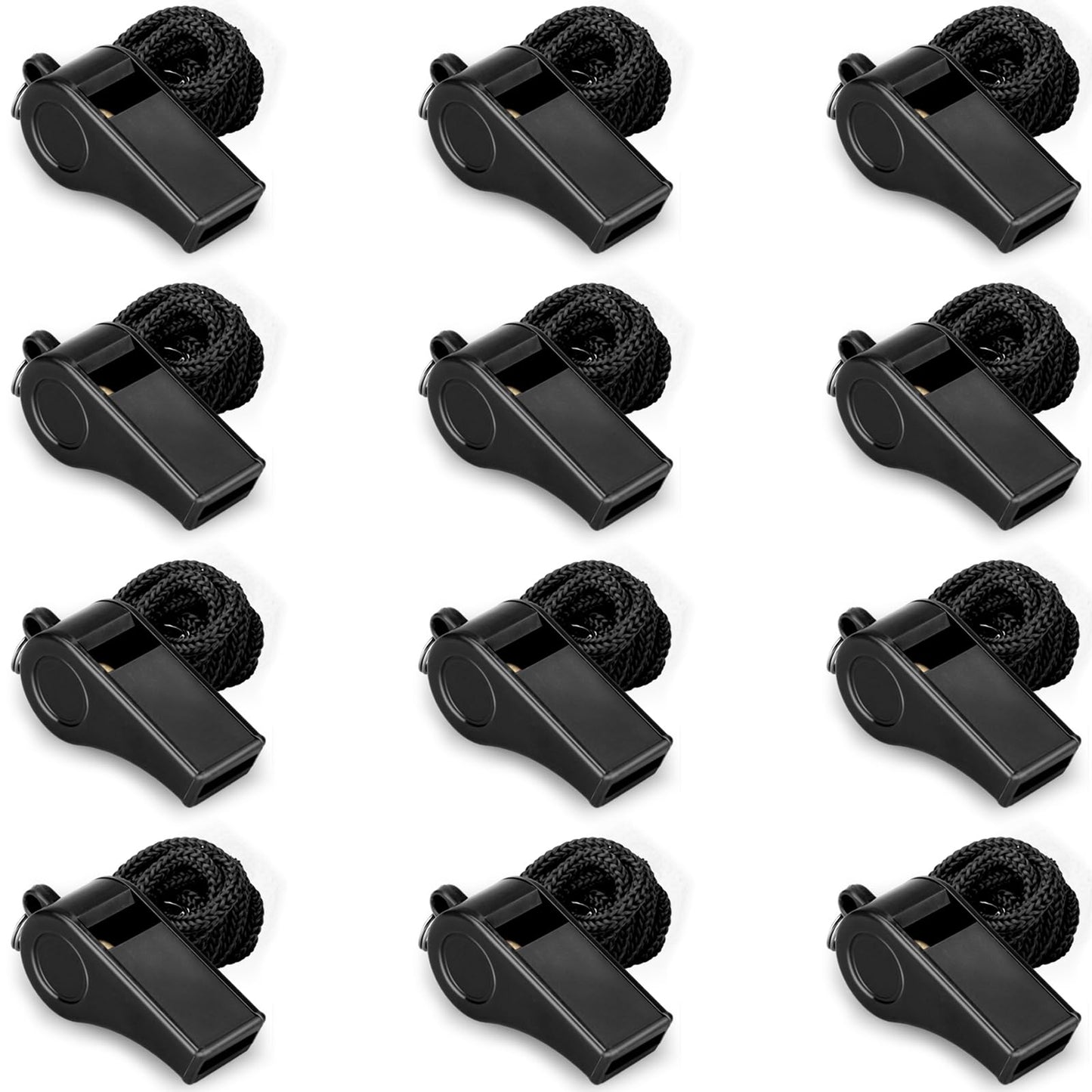 Hipat Whistle, 12PCS Sports Whistles with Lanyard, Loud Crisp Sound Whistles Bulk Perfect for Coaches, Referees, and Officials