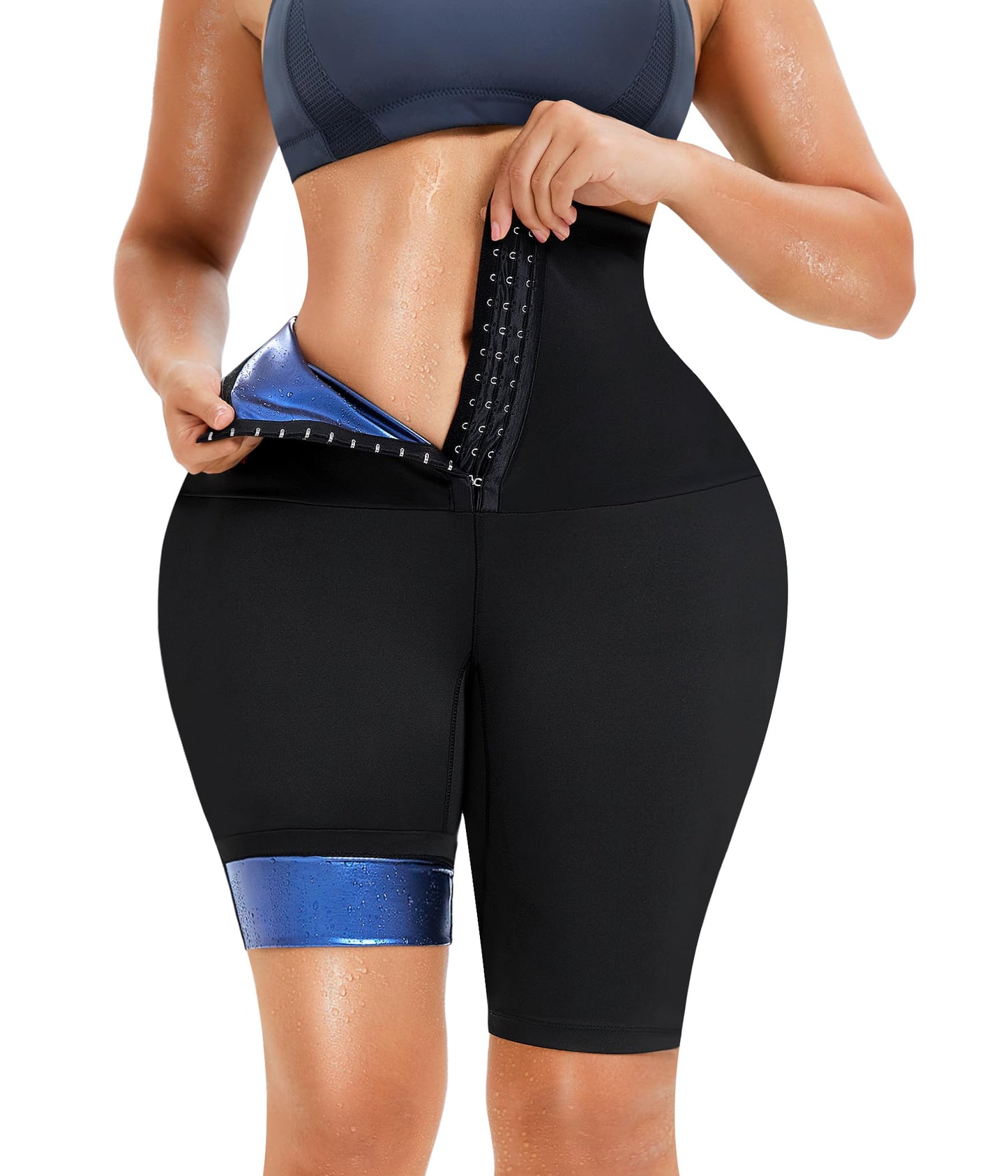 KUMAYES Sauna Sweat Pants for Women High Waist Slimming Shorts Compression Thermo Workout Exercise Body Shaper Thighs